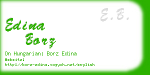 edina borz business card